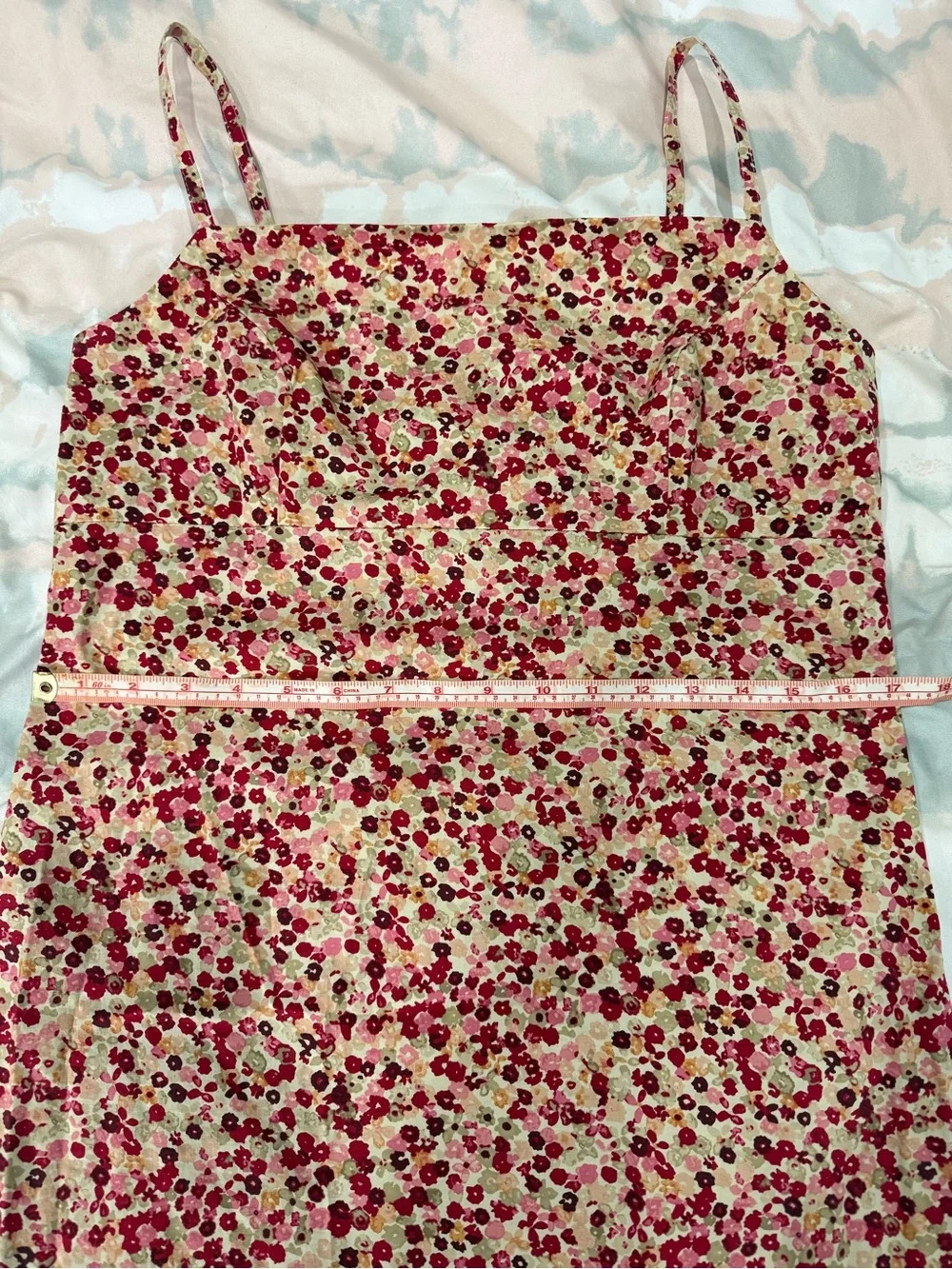 90s Vintage Floral Slip Dress Midi Minimalist /Boho / Grunge / Fits Modern Small - Picture 9 of 11